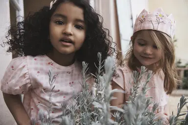 Girls sitting outside