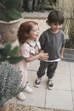 Kids laughing outside