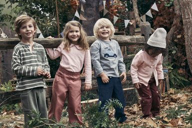 Kids hanging out in the fall